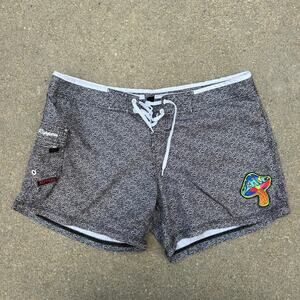 Maui Rippers Board Shorts Swim Surf Trunks Black & White Speckle womens Size 12